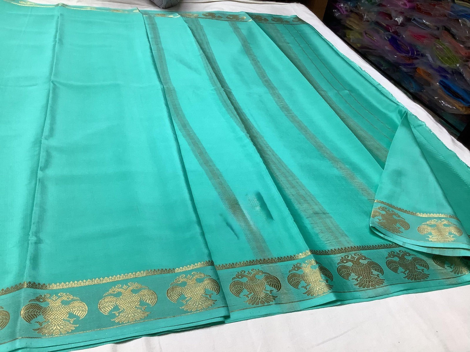 Traditional Semi Mysore Silk Saree with Rich Contrast Colors