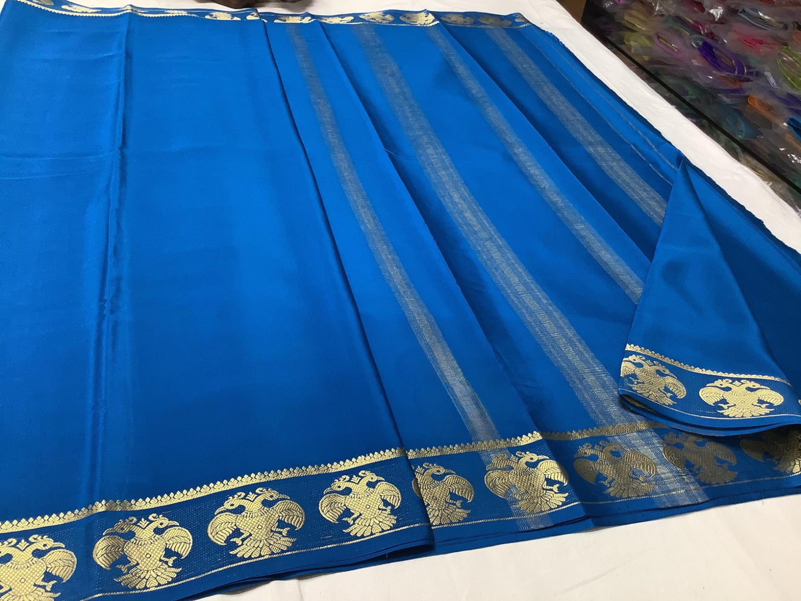Traditional Semi Mysore Silk Saree with Rich Contrast Colors