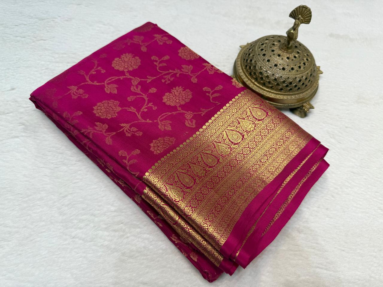 Silk-Brocade Fabric with rich texture & glossy finish