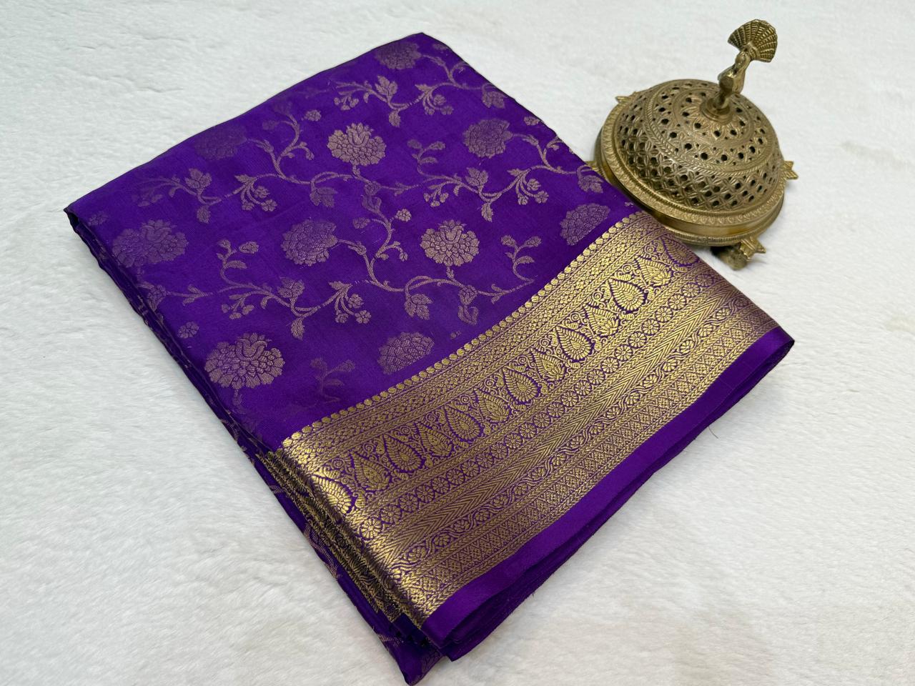 Silk-Brocade Fabric with rich texture & glossy finish