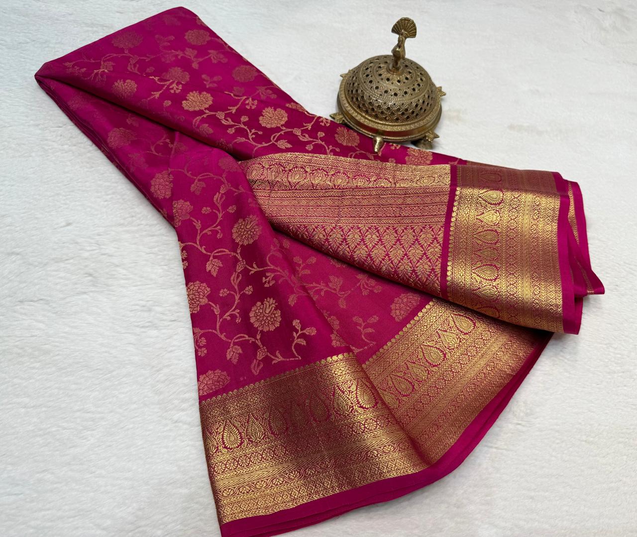 Silk-Brocade Fabric with rich texture & glossy finish