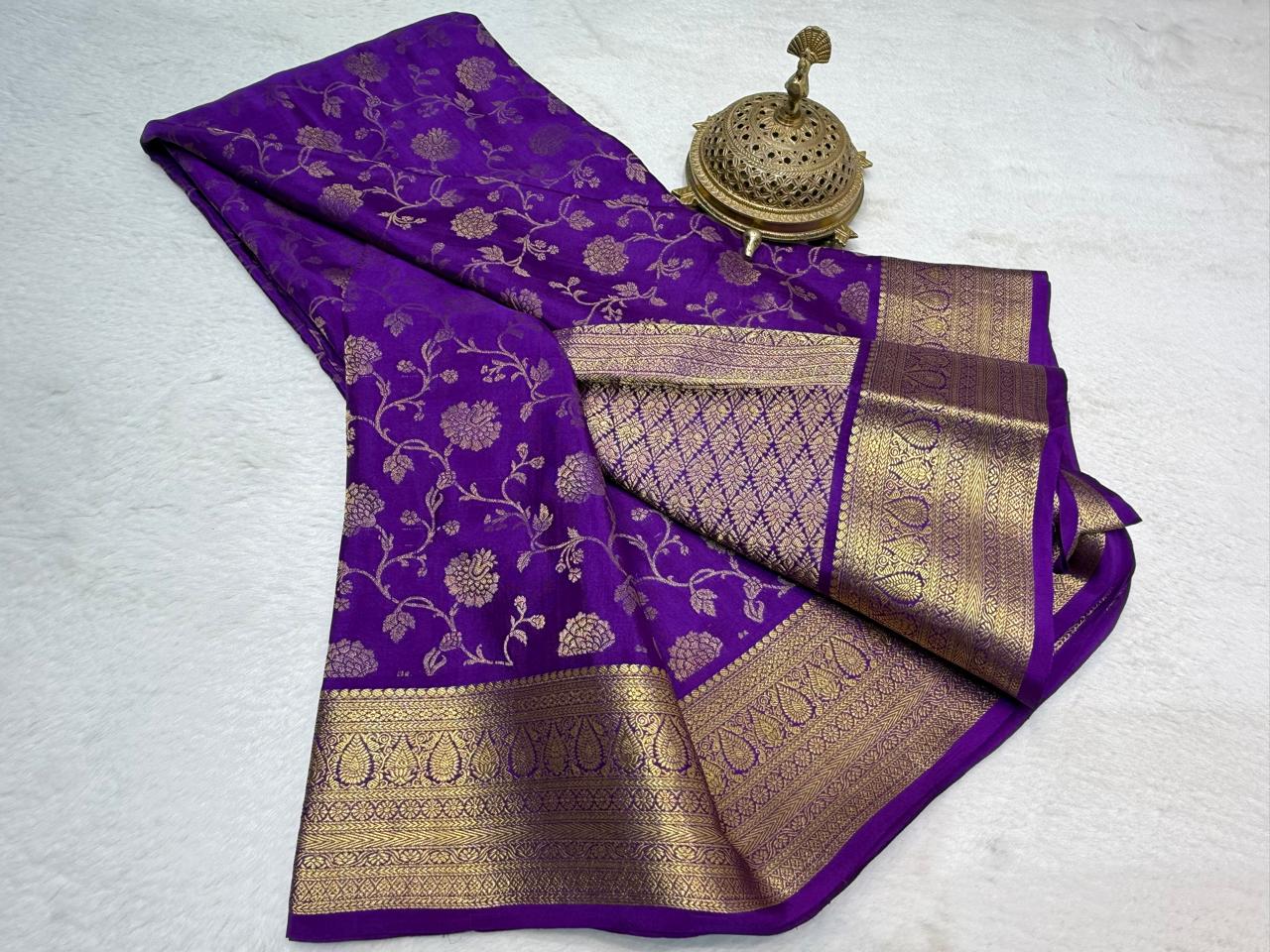 Silk-Brocade Fabric with rich texture & glossy finish