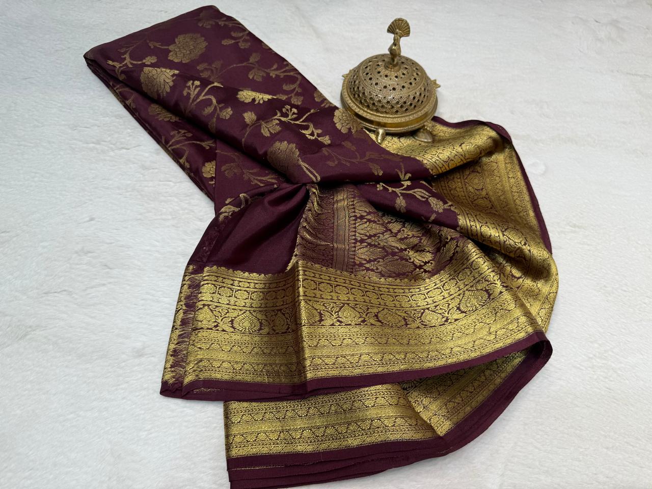 Silk-Brocade Fabric with rich texture & glossy finish