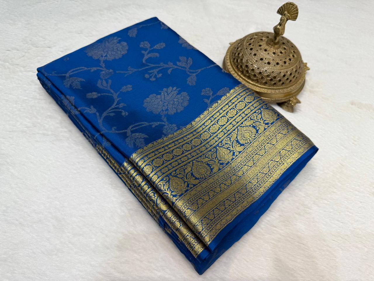 Silk-Brocade Fabric with rich texture & glossy finish