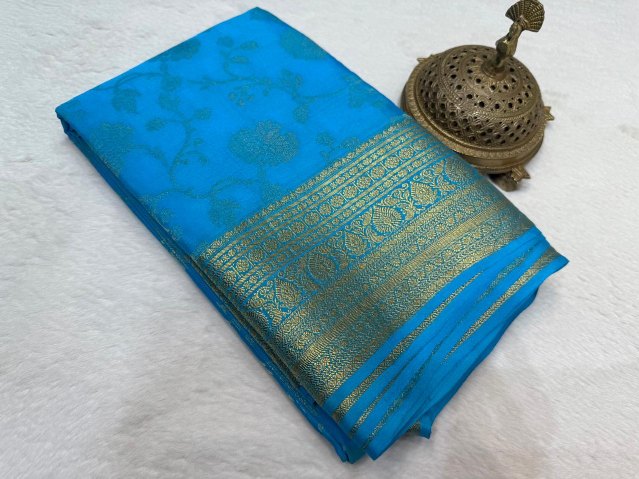 Silk-Brocade Fabric with rich texture & glossy finish