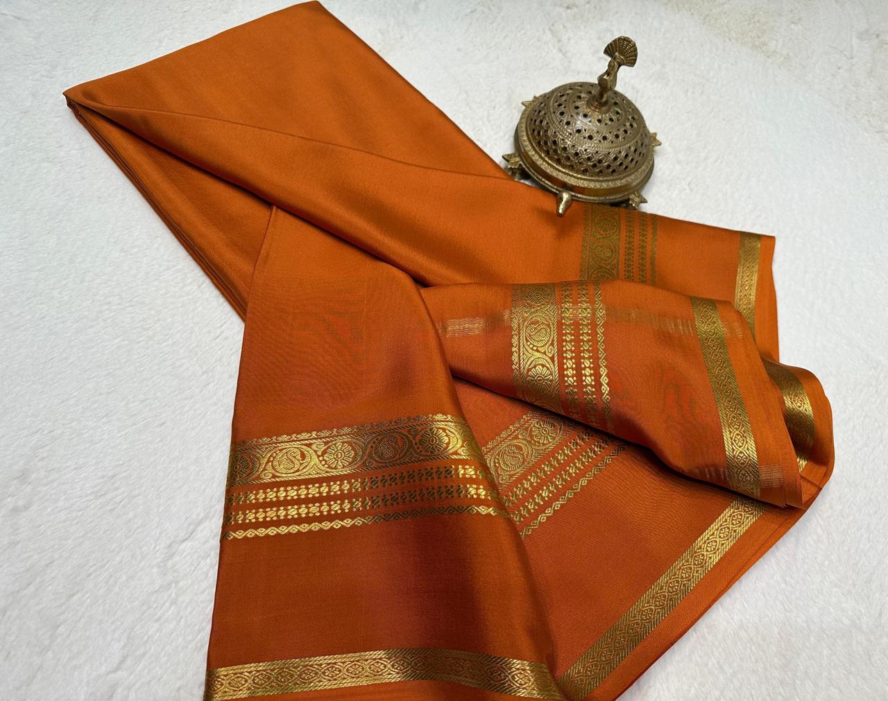 Luxurious Crepe Soft Silk Saree – Traditional Bentex Border & Solid Hues