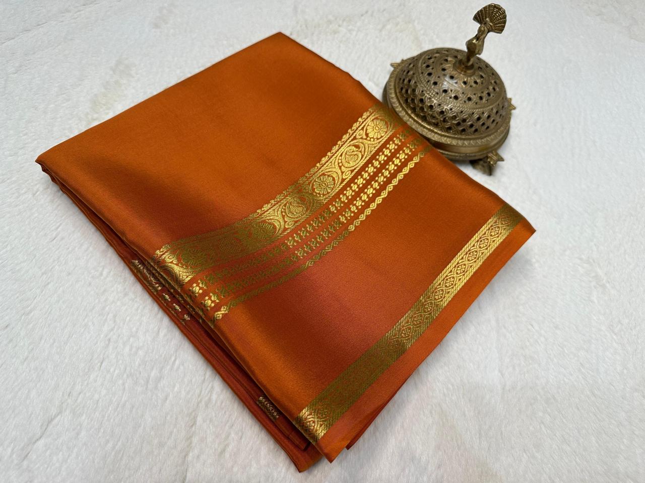 Luxurious Crepe Soft Silk Saree – Traditional Bentex Border & Solid Hues