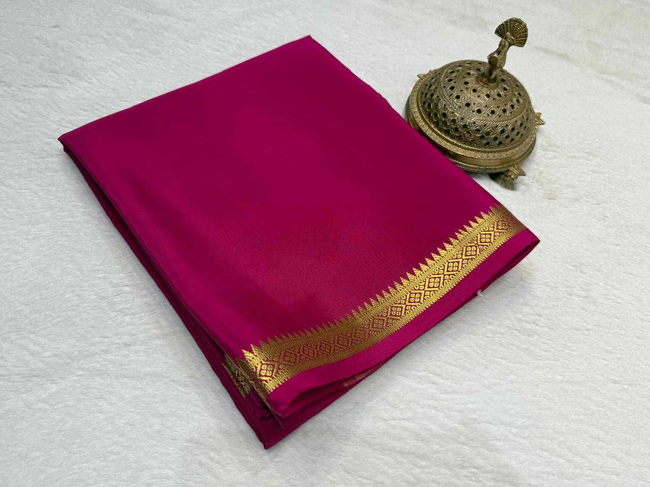 Luxury Ethnic Soft Silk Saree Inspired by Temple Architecture with Intricate Zari Border Work