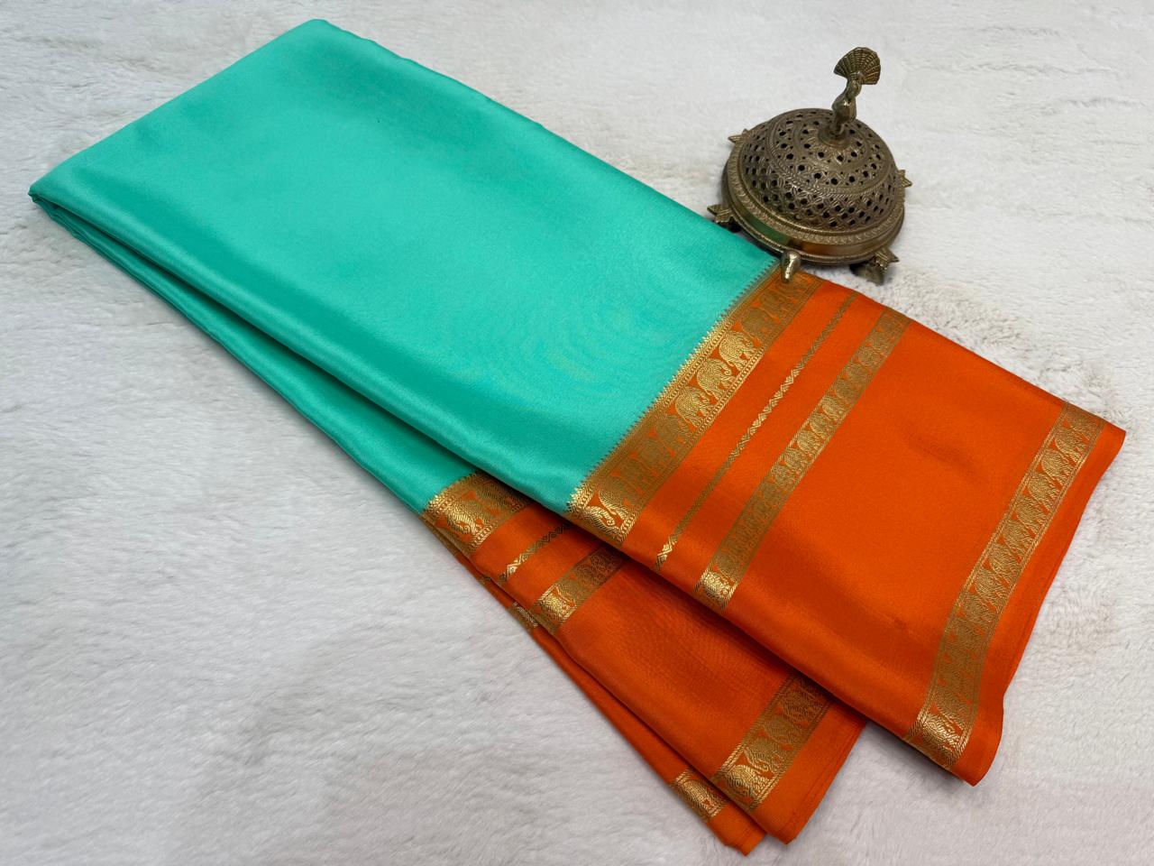 Soft Silk Saree with Traditional Gaj (Elephant) Motif Zari Border