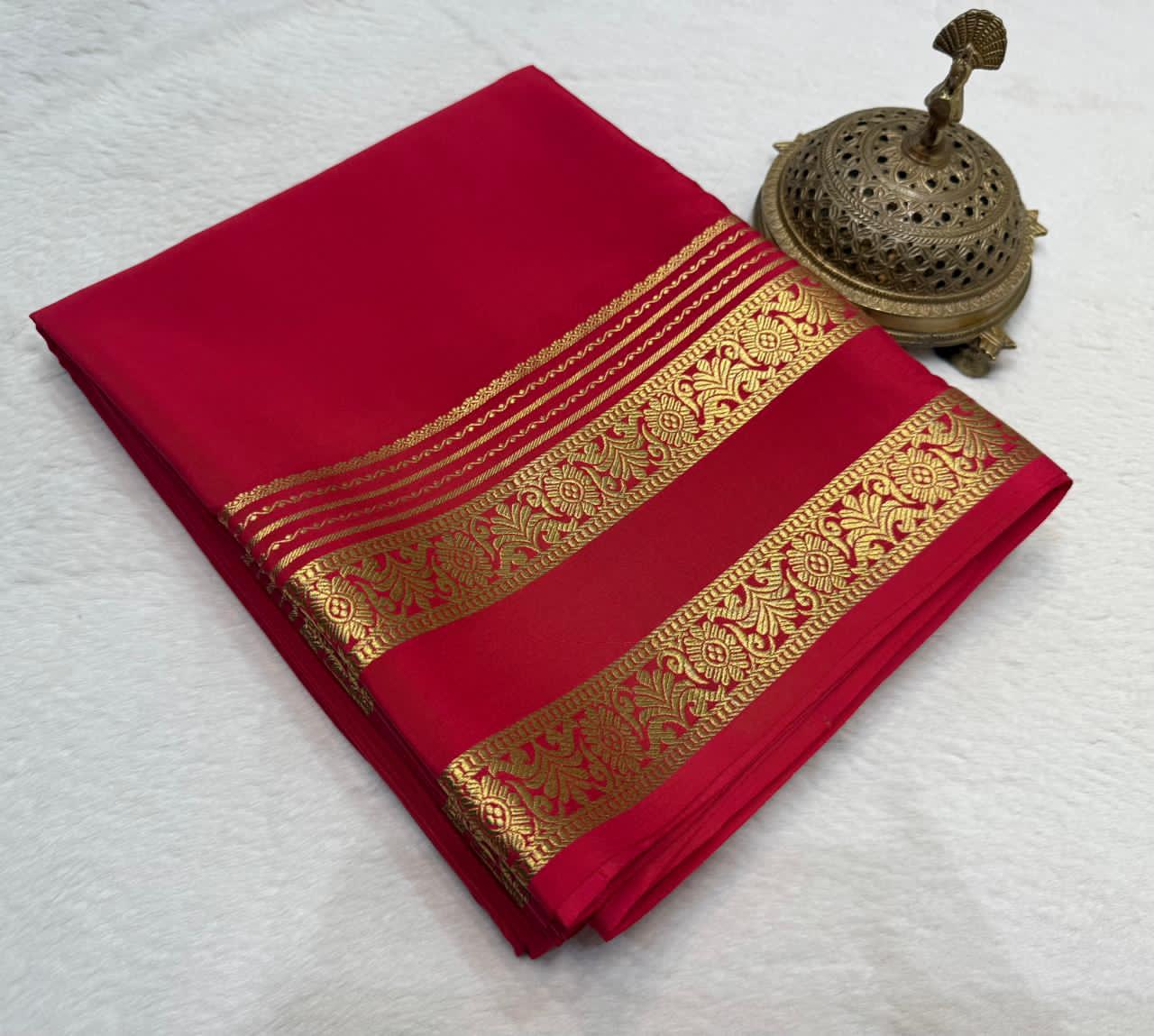 Rich Floral Bentex border with Rich pallu in beautiful solid colours