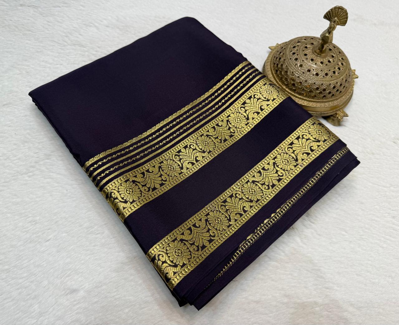 Rich Floral Bentex border with Rich pallu in beautiful solid colours