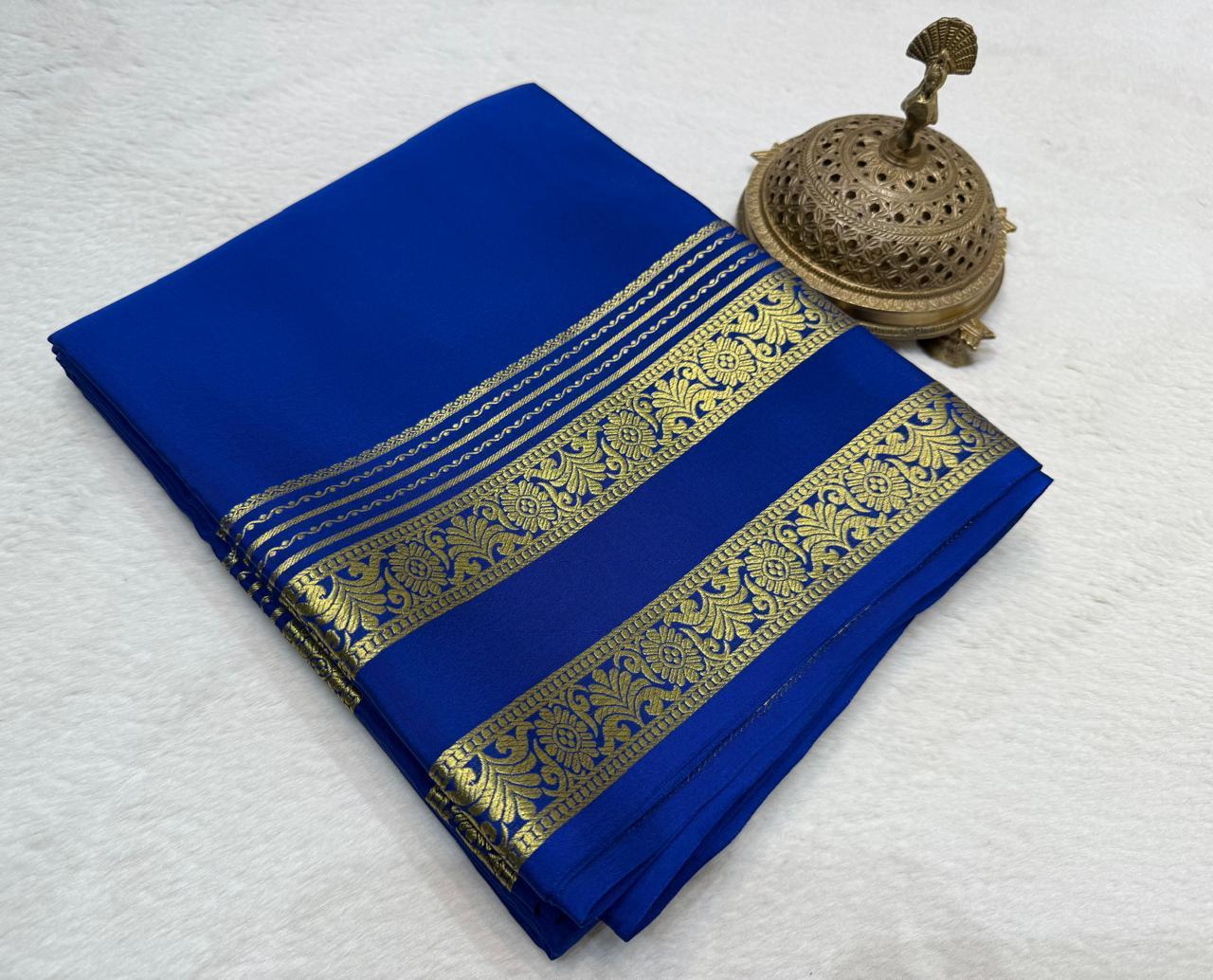 Rich Floral Bentex border with Rich pallu in beautiful solid colours