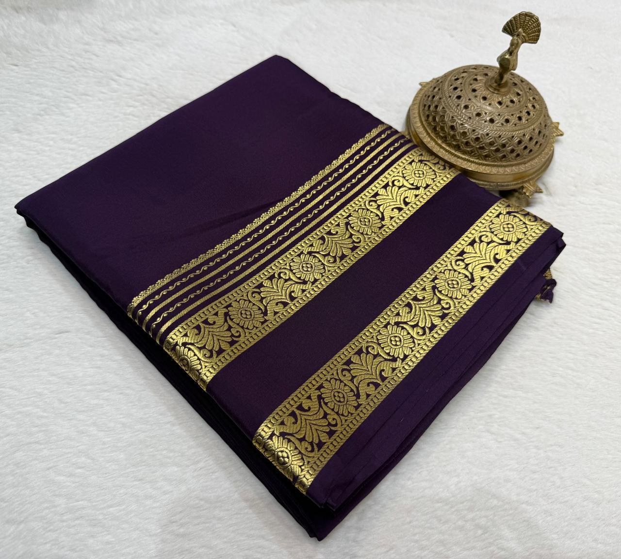 Rich Floral Bentex border with Rich pallu in beautiful solid colours