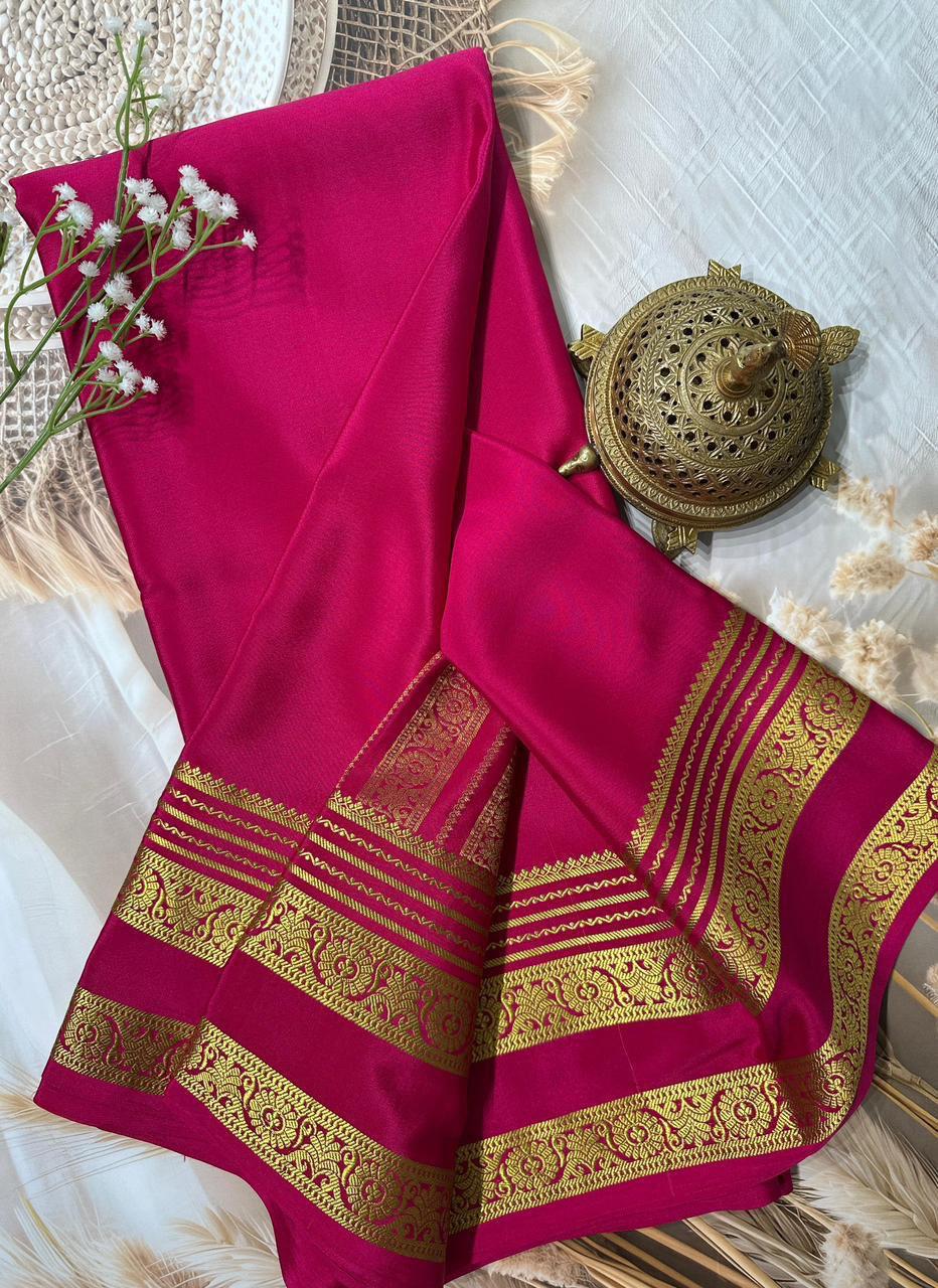 Rich Floral Bentex border with Rich pallu in beautiful solid colours