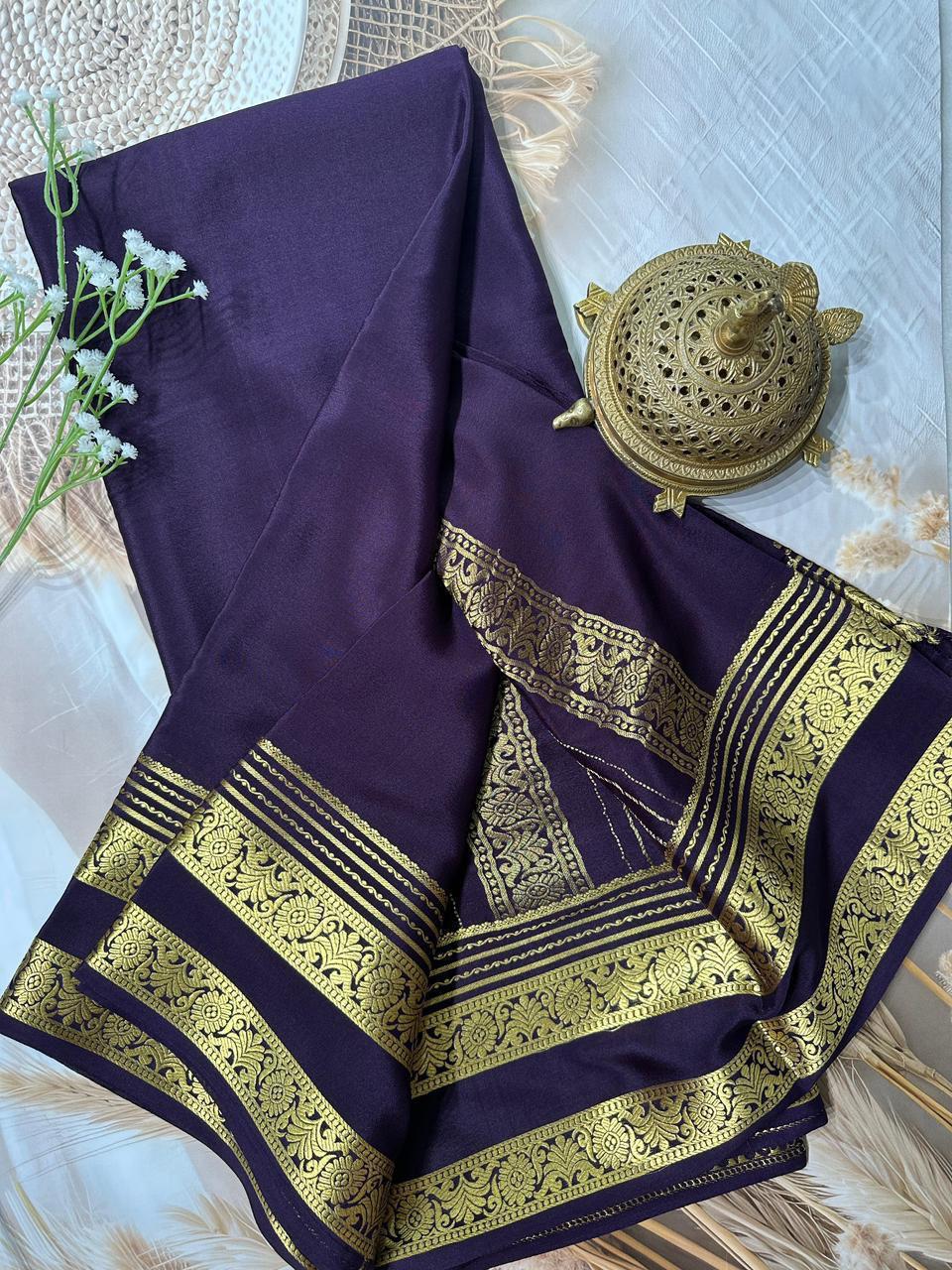 Rich Floral Bentex border with Rich pallu in beautiful solid colours