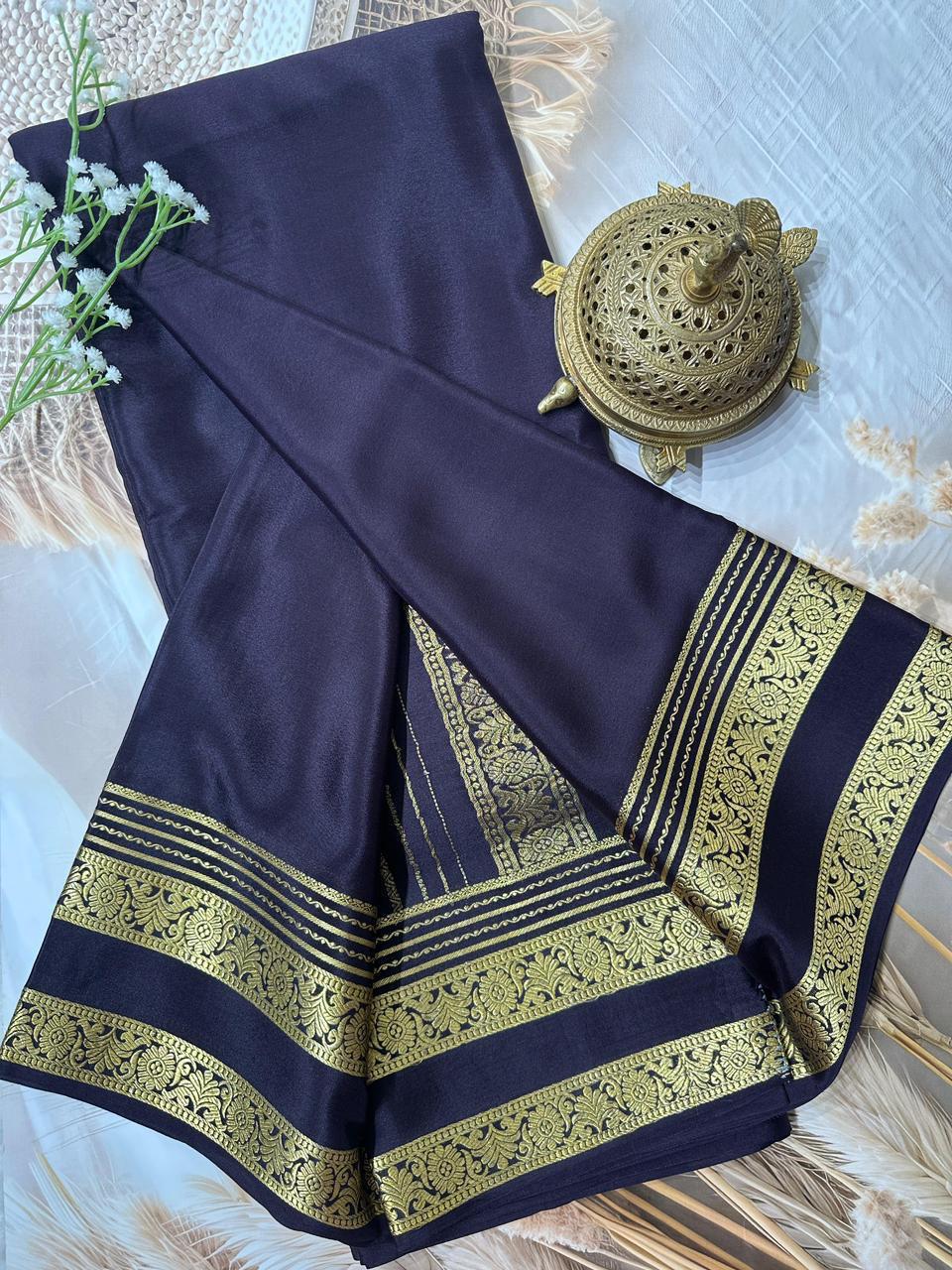 Rich Floral Bentex border with Rich pallu in beautiful solid colours