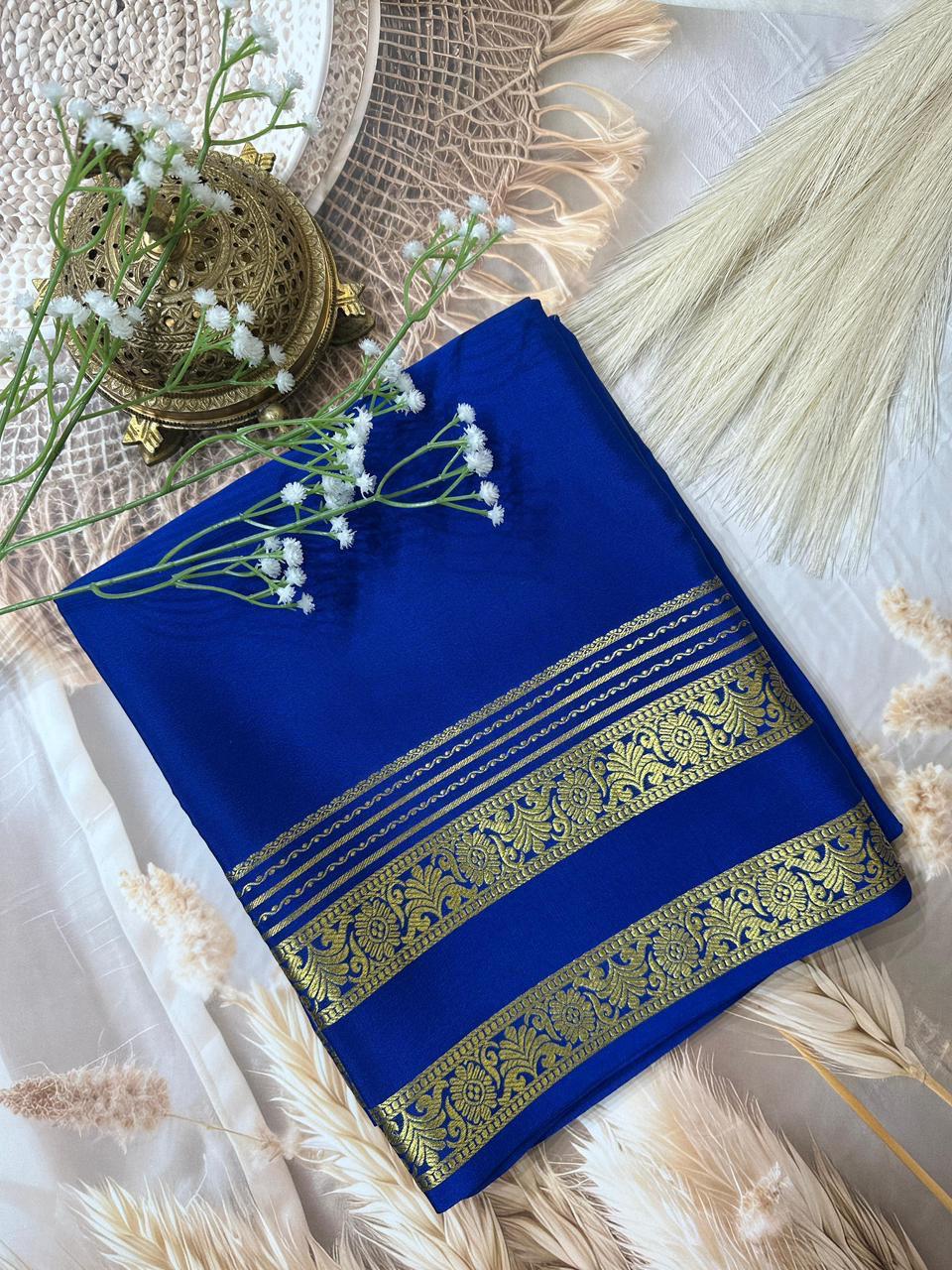 Rich Floral Bentex border with Rich pallu in beautiful solid colours