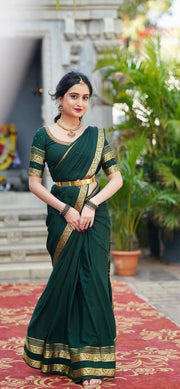 Rich Floral Bentex border with Rich pallu in beautiful solid colours