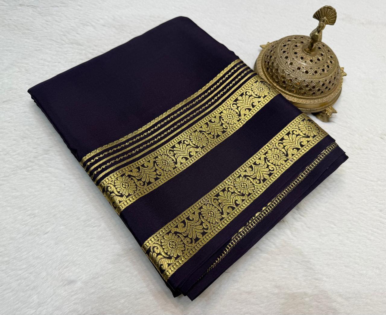 Rich Floral Bentex border with Rich pallu in beautiful solid colours