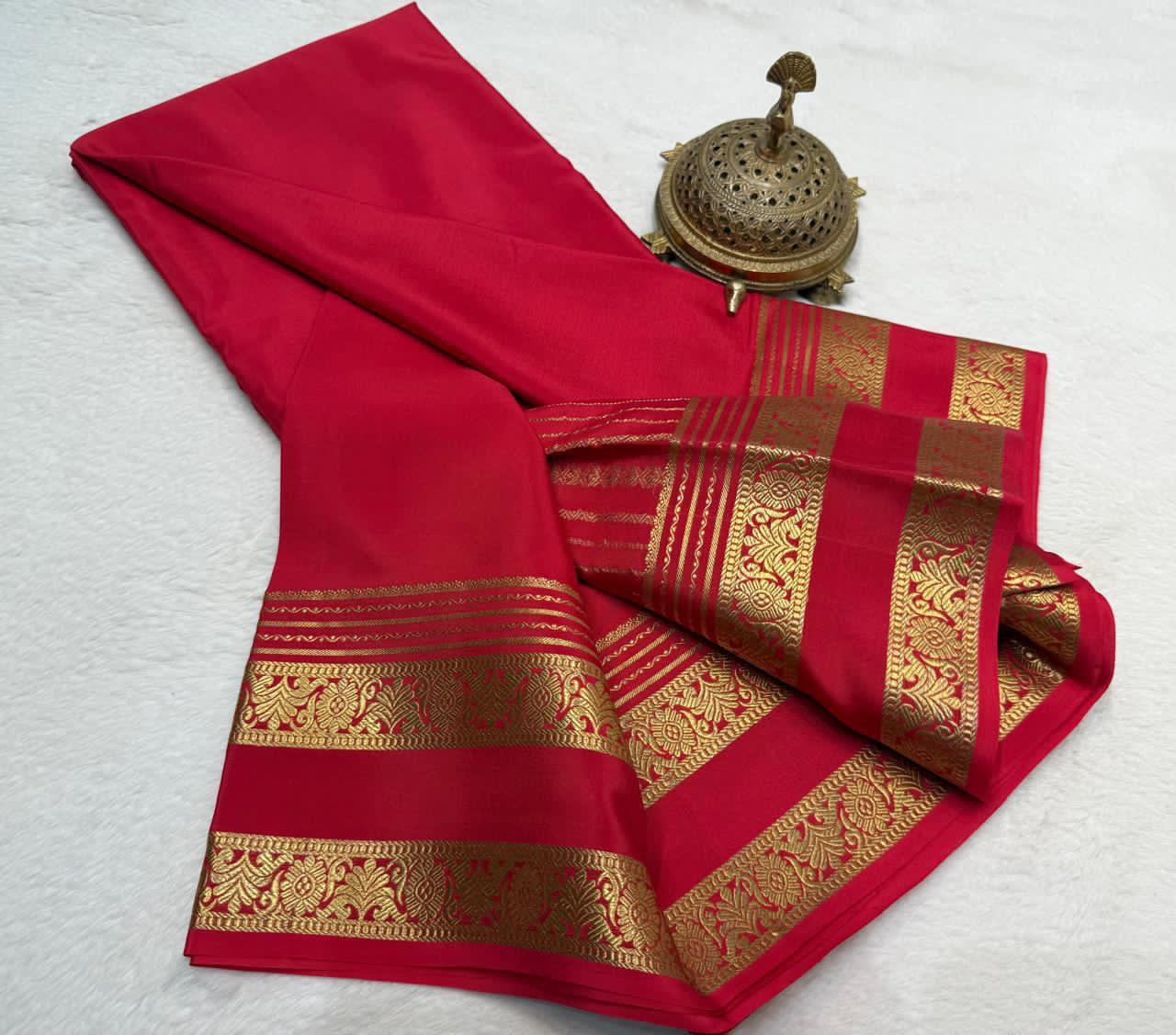 Rich Floral Bentex border with Rich pallu in beautiful solid colours