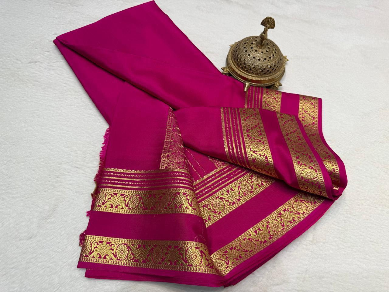 Rich Floral Bentex border with Rich pallu in beautiful solid colours