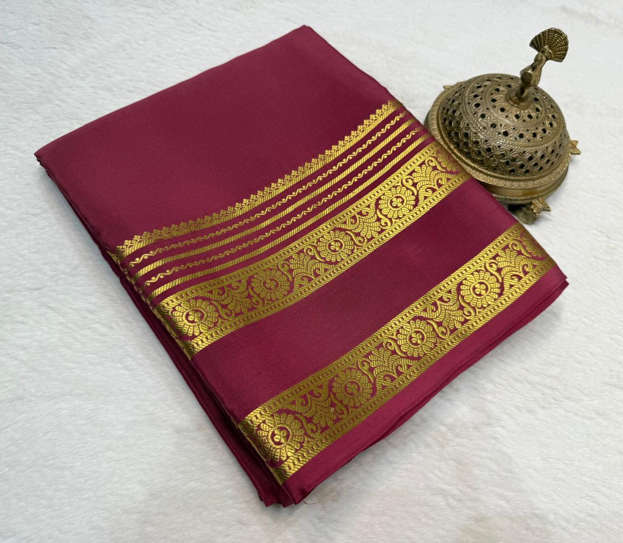 Rich Floral Bentex border with Rich pallu in beautiful solid colours