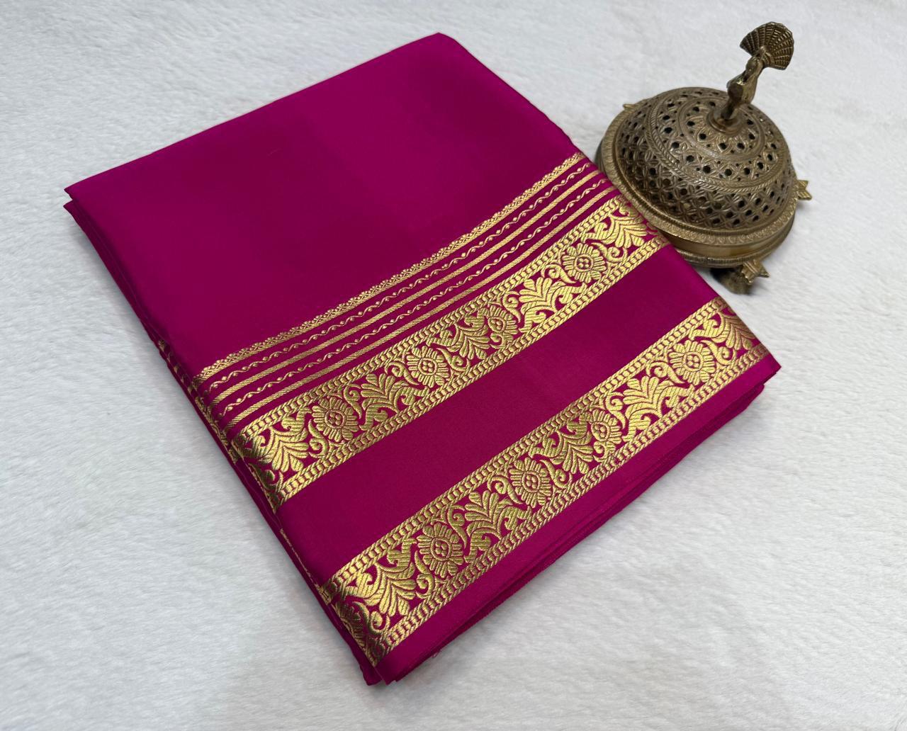 Rich Floral Bentex border with Rich pallu in beautiful solid colours