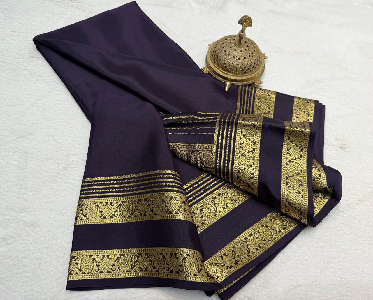 Rich Floral Bentex border with Rich pallu in beautiful solid colours