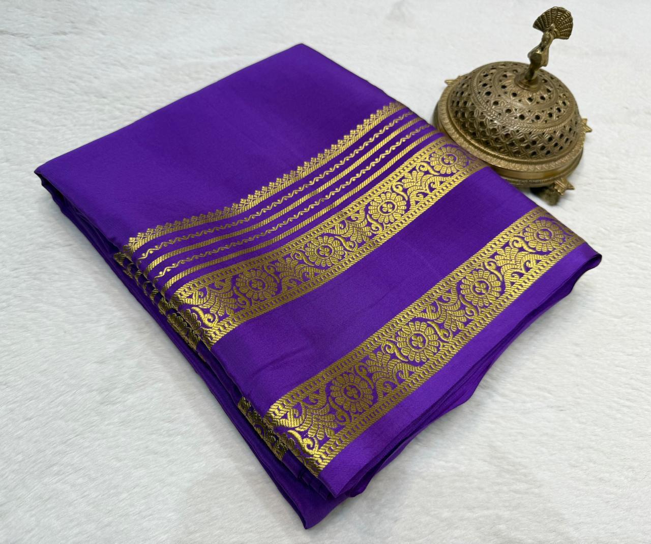 Rich Floral Bentex border with Rich pallu in beautiful solid colours