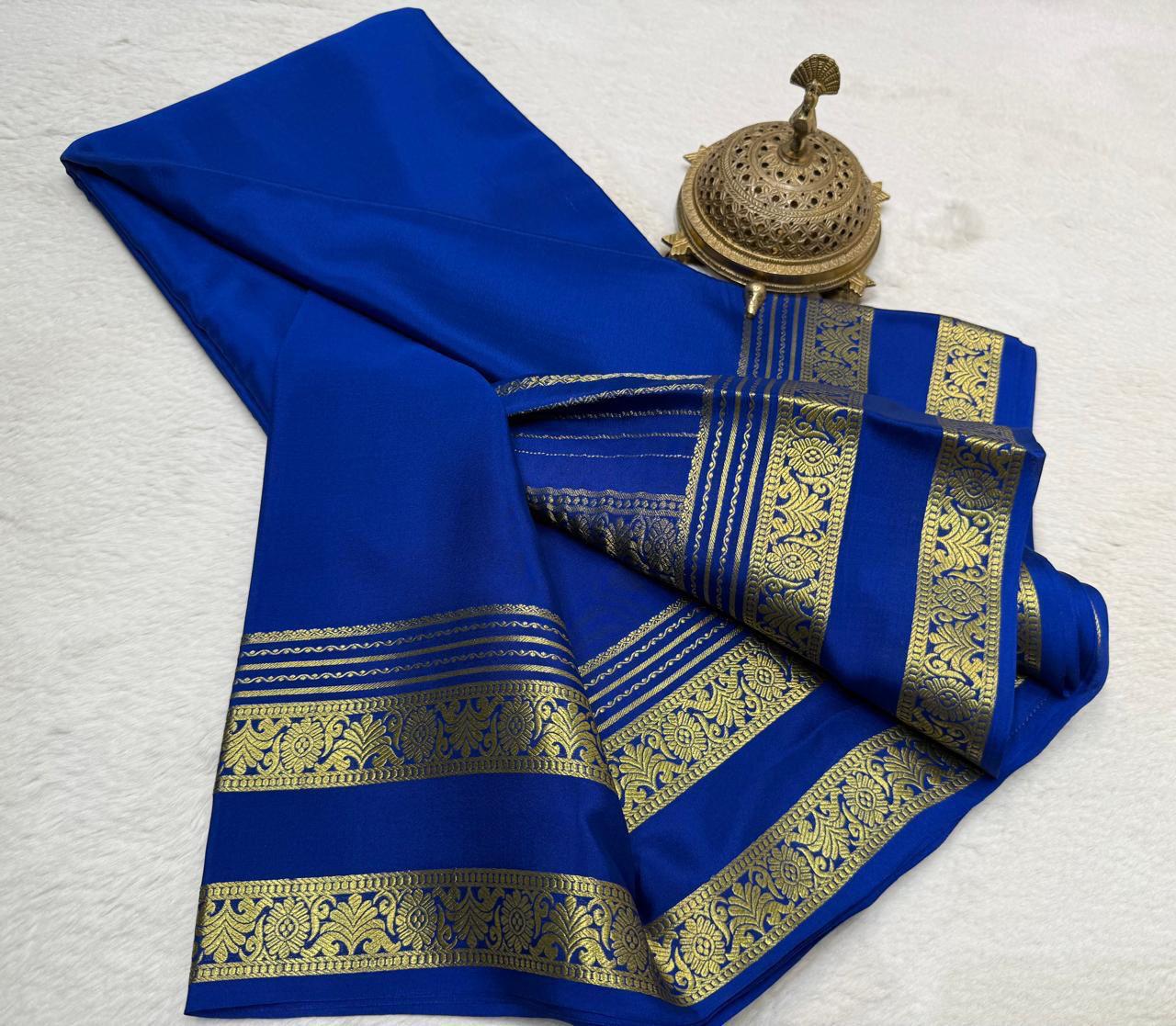 Rich Floral Bentex border with Rich pallu in beautiful solid colours