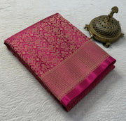 Soft Brocade Silk Saree with Meenakari Zari Weaving – Rich Pallu & Butta Blouse