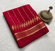 Pure Soft Silk Saree | Vertical Stripe Design with Bentex Border & Zari Weaving | Rich Pallu | 120 GSM | Women's Traditional Wear