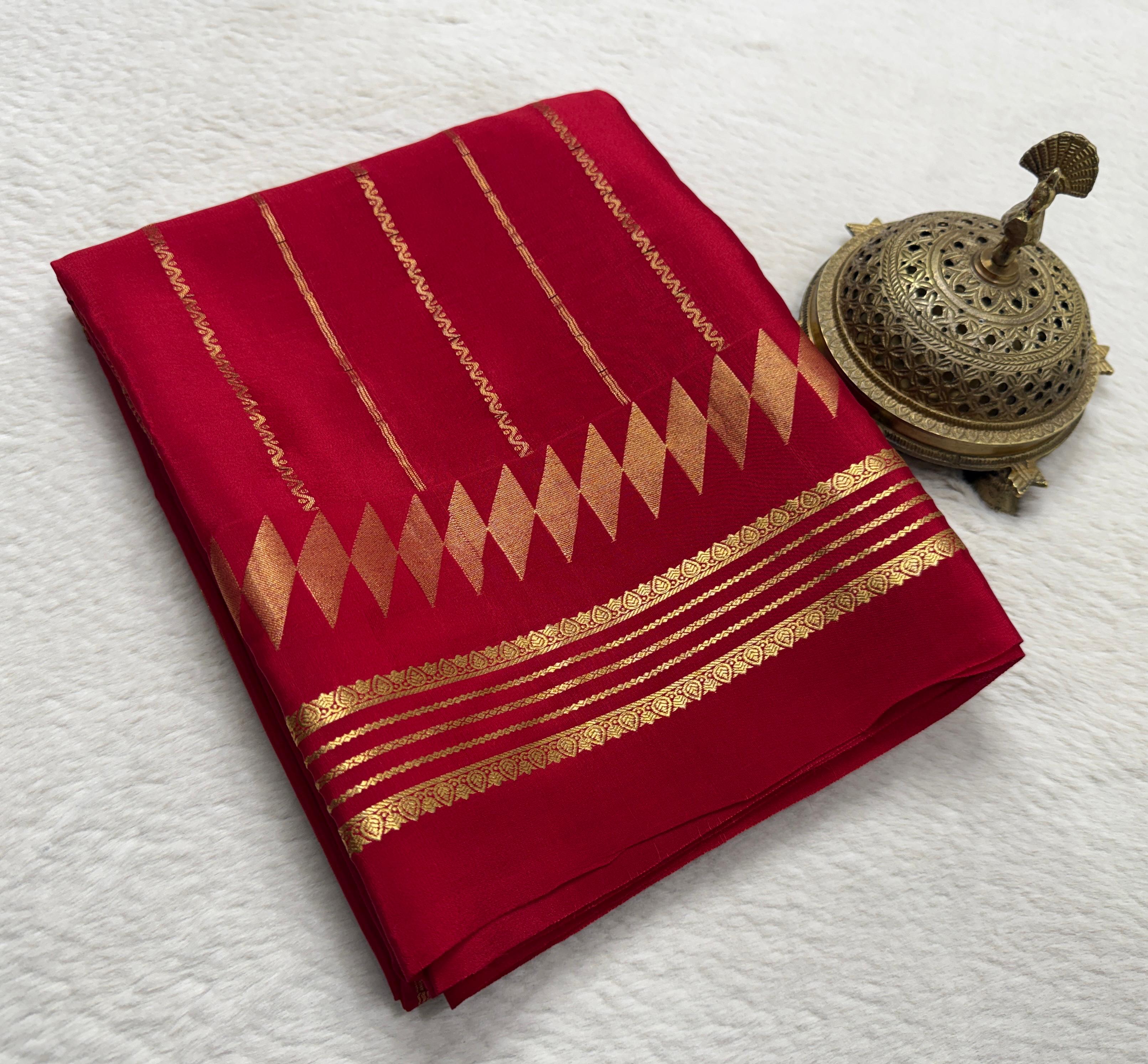 Pure Soft Silk Saree | Vertical Stripe Design with Bentex Border & Zari Weaving | Rich Pallu | 120 GSM | Women's Traditional Wear