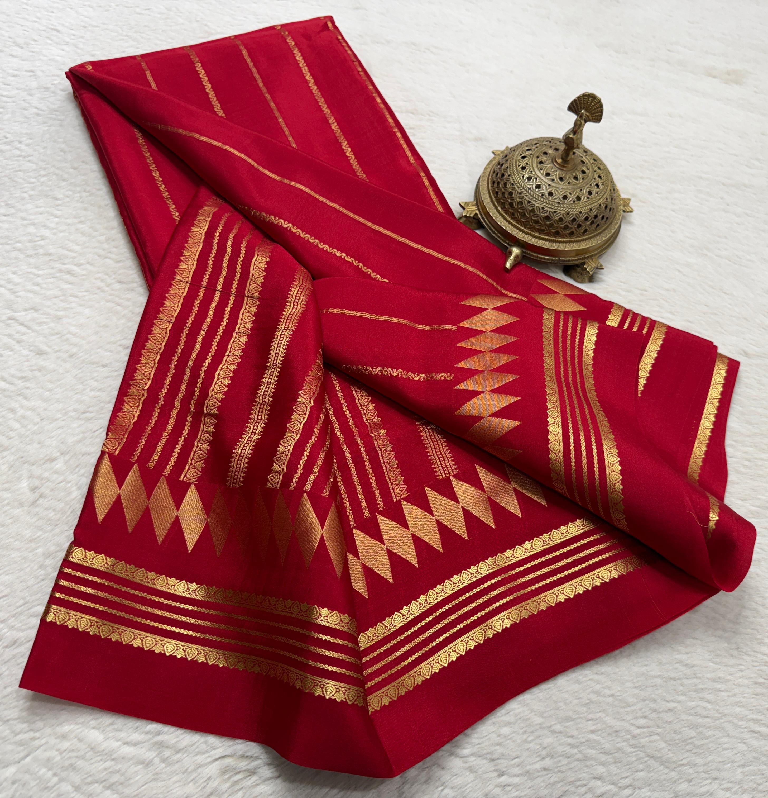 Pure Soft Silk Saree | Vertical Stripe Design with Bentex Border & Zari Weaving | Rich Pallu | 120 GSM | Women's Traditional Wear