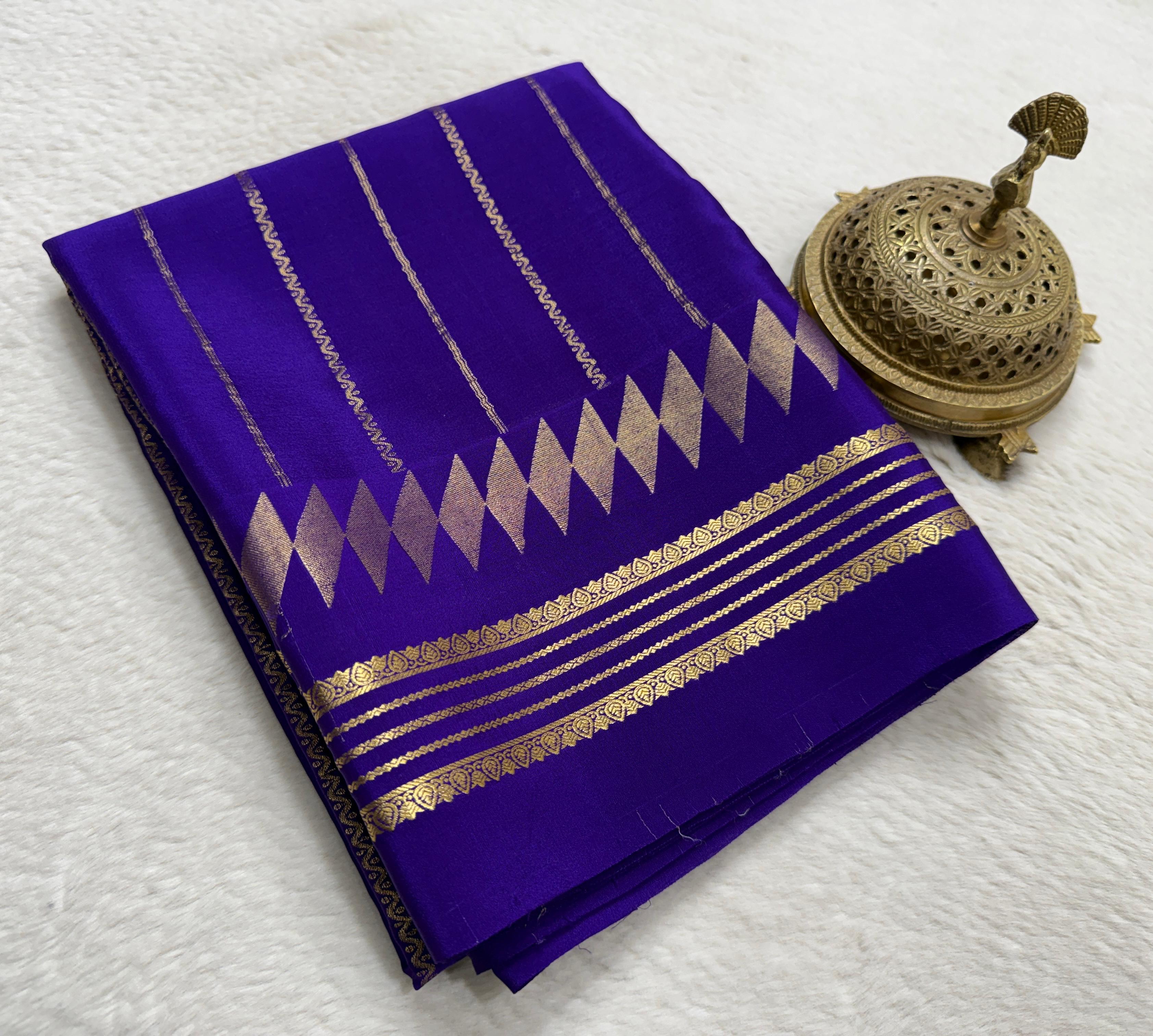 Pure Soft Silk Saree | Vertical Stripe Design with Bentex Border & Zari Weaving | Rich Pallu | 120 GSM | Women's Traditional Wear