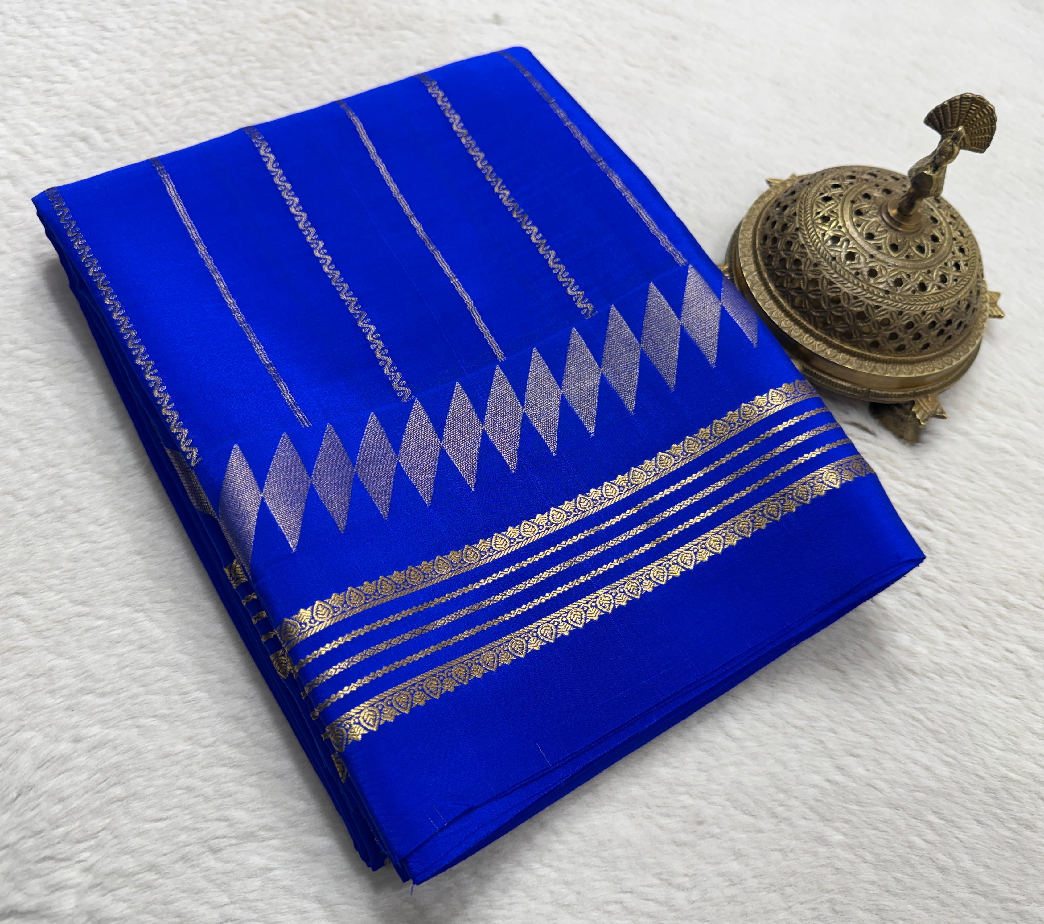 Pure Soft Silk Saree | Vertical Stripe Design with Bentex Border & Zari Weaving | Rich Pallu | 120 GSM | Women's Traditional Wear
