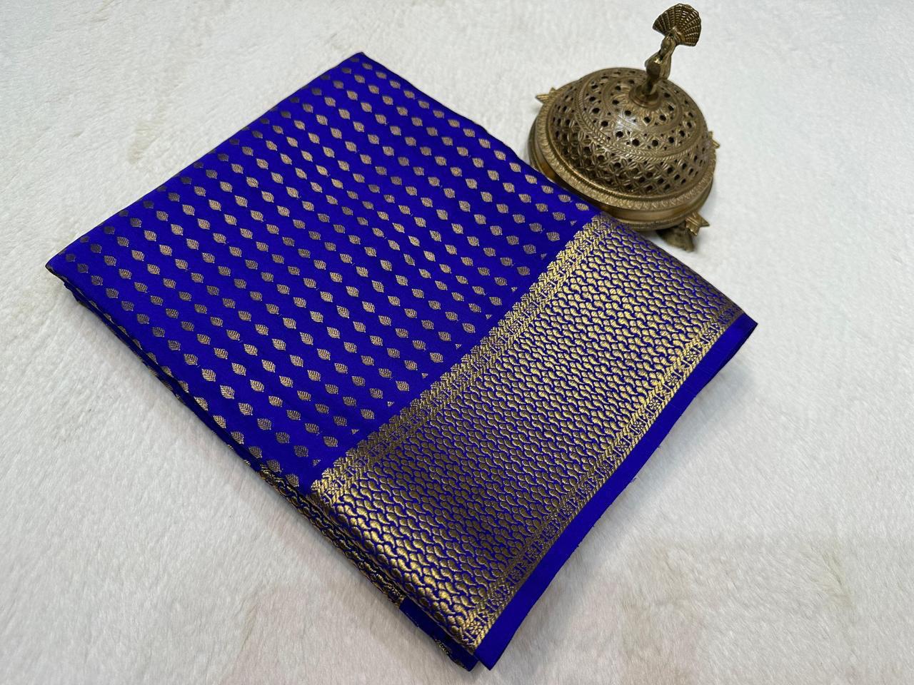 Soft Silk Saree 120 GSM Bridal Collection – Rich Butta Leaf Design with Zari Border & Pallu | Premium Wedding Wear Saree for Women