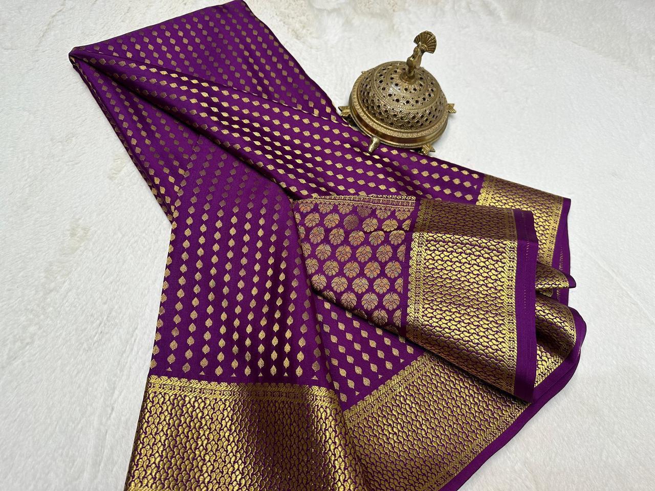 Soft Silk Saree 120 GSM Bridal Collection – Rich Butta Leaf Design with Zari Border & Pallu | Premium Wedding Wear Saree for Women