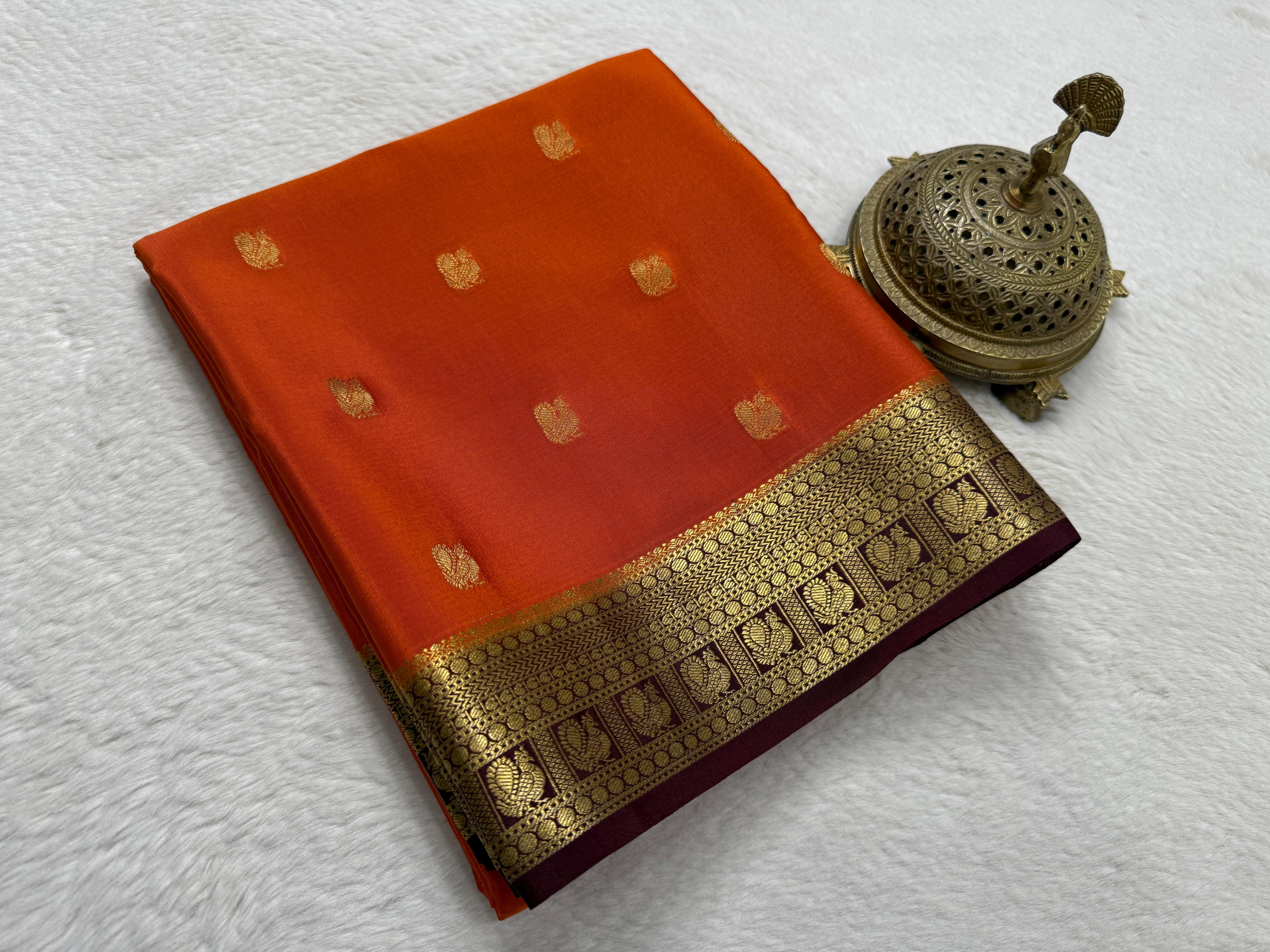Semi Crepe Silk Saree with Peacock Motifs | 120 GSM Premium Designer Saree | Contrast Border & Pallu | Festive & Wedding Wear