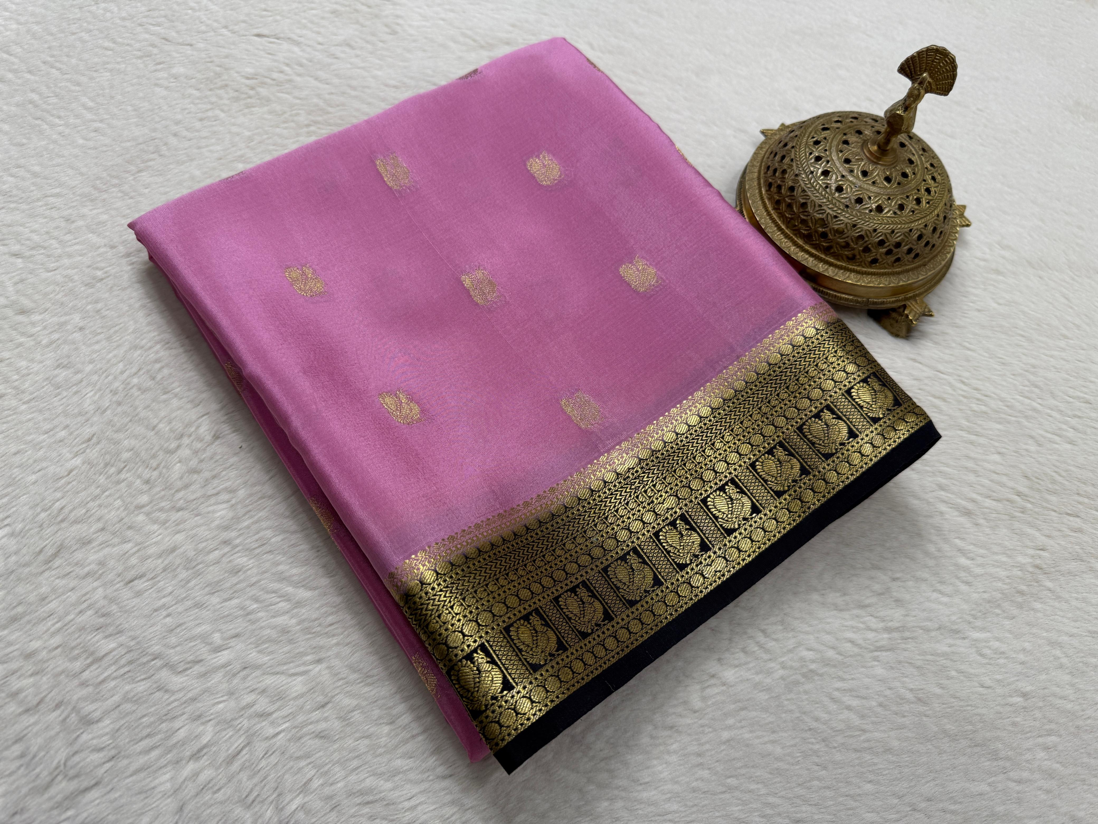 Semi Crepe Silk Saree with Peacock Motifs | 120 GSM Premium Designer Saree | Contrast Border & Pallu | Festive & Wedding Wear