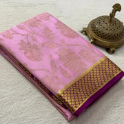 Rich Bridal Wear Crepe Silk Brocade Saree with Rich Border & Pallu