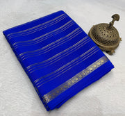 Elegant Crepe Silk Saree with Multi Stripe Pattern & Traditional Patta Pallu