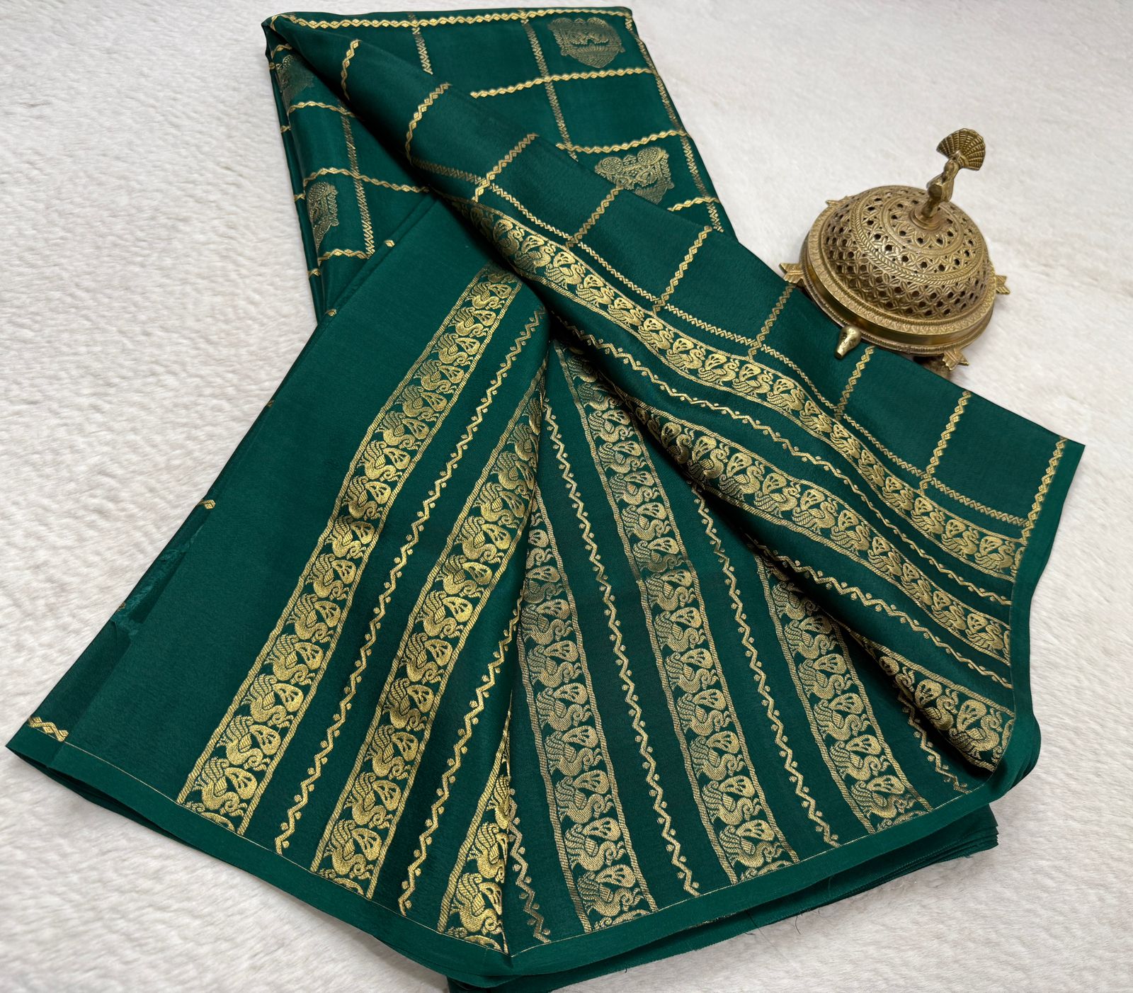 Soft Silk Saree with Rich Pallu | Peacock & Elephant Butta Saree Online