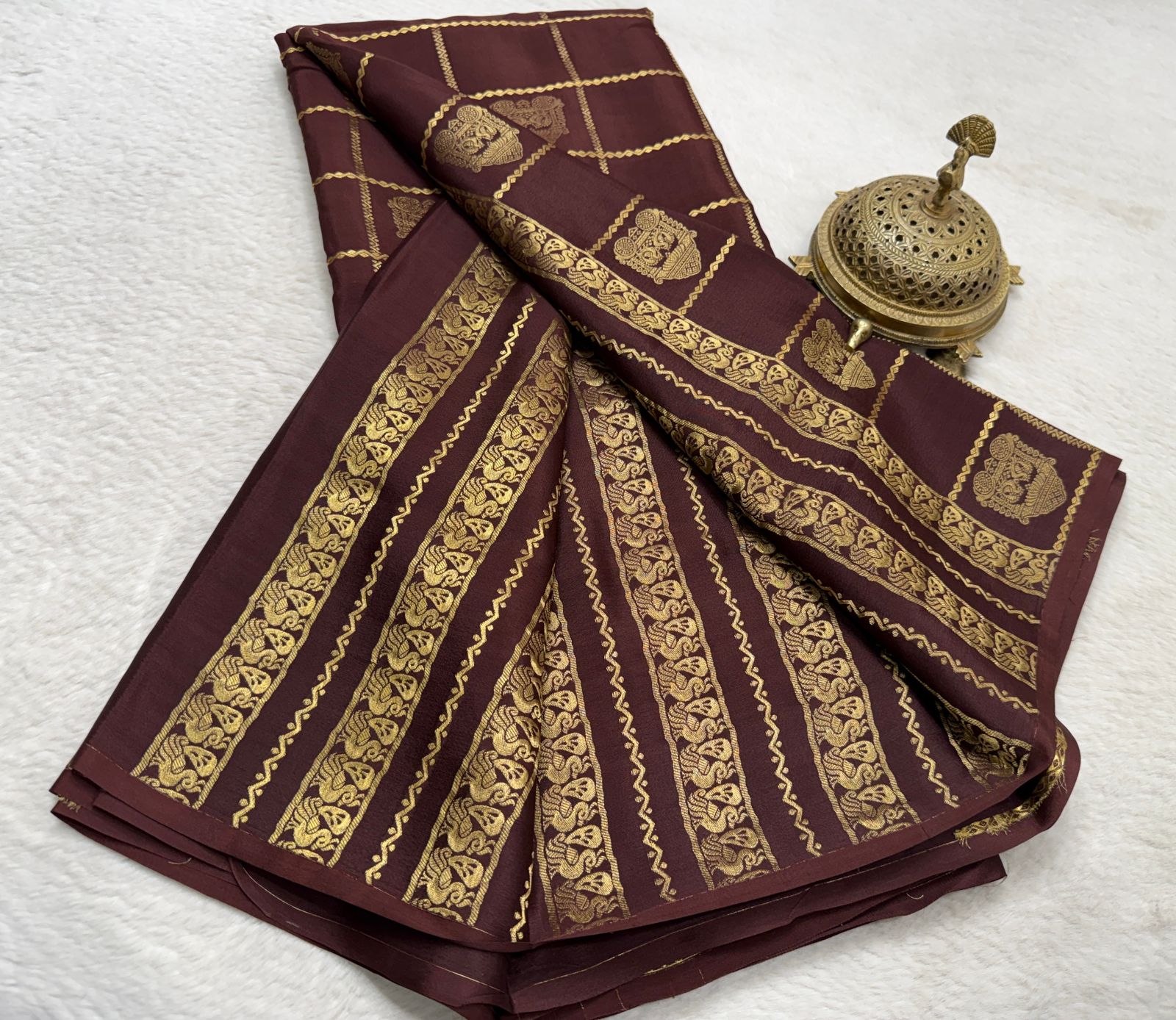 Soft Silk Saree with Rich Pallu | Peacock & Elephant Butta Saree Online