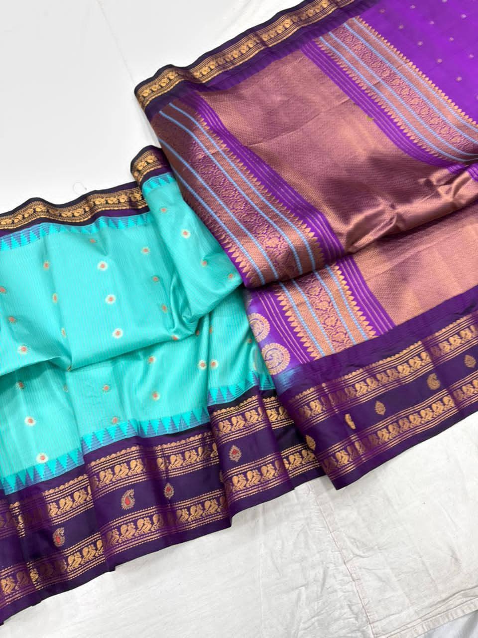Premium Gadwal Silk Saree with Rich Gold Zari Woven Pallu