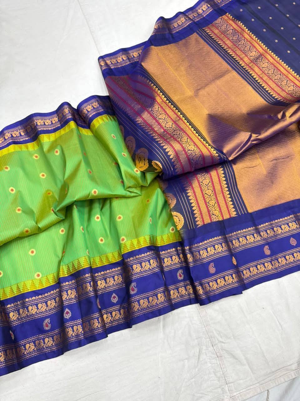 Premium Gadwal Silk Saree with Rich Gold Zari Woven Pallu