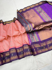Premium Gadwal Silk Saree with Rich Gold Zari Woven Pallu