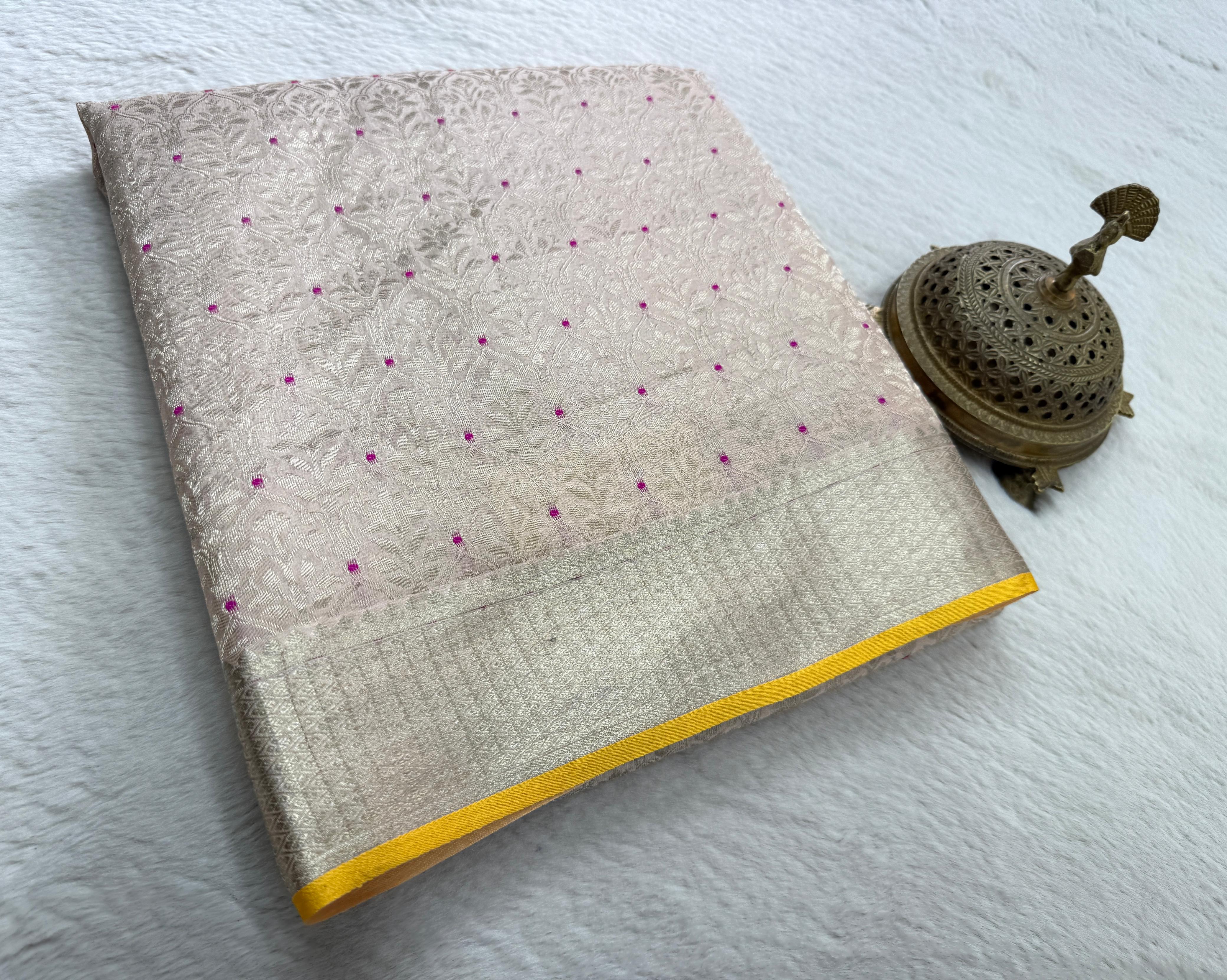 Regal Brocade Mysore Silk Saree | Silk Mark Certified Floral Zari Weaving | Rich Pallu | Premium Wedding & Festive Saree