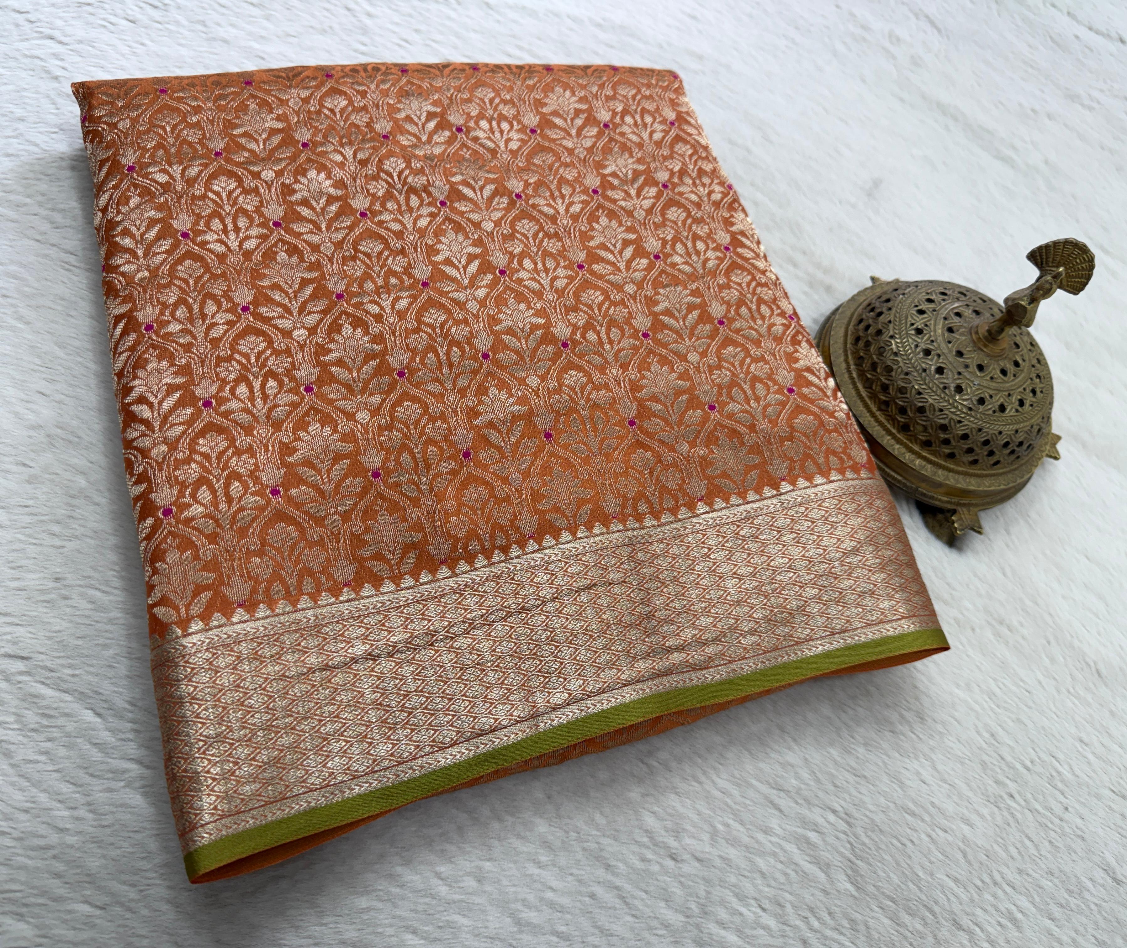 Regal Brocade Mysore Silk Saree | Silk Mark Certified Floral Zari Weaving | Rich Pallu | Premium Wedding & Festive Saree