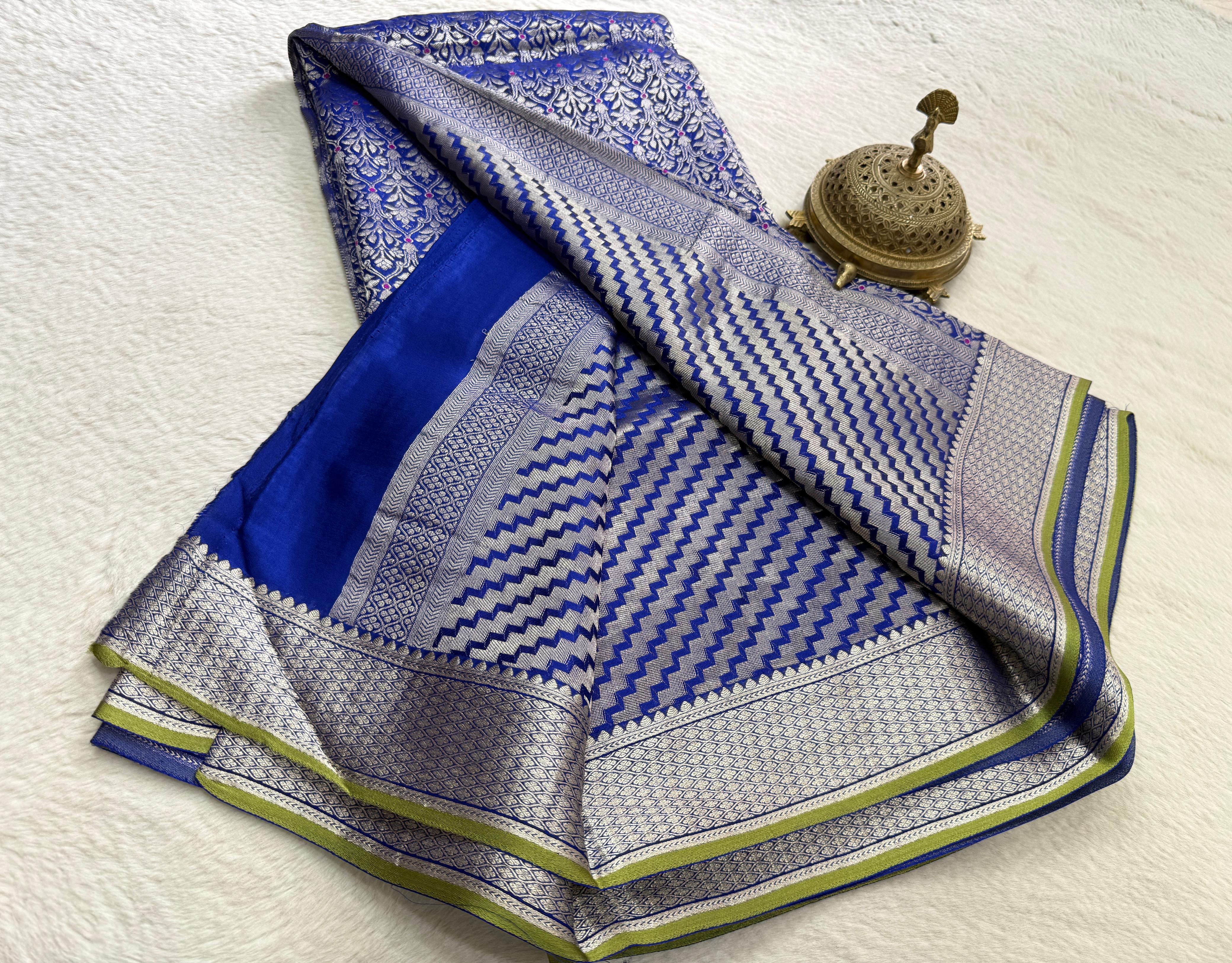 Regal Brocade Mysore Silk Saree | Silk Mark Certified Floral Zari Weaving | Rich Pallu | Premium Wedding & Festive Saree
